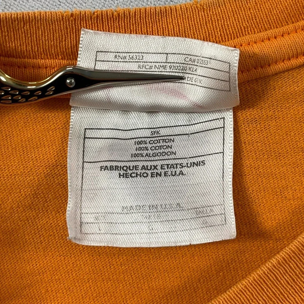 Vintage Nike T Shirt Men Large‎ Orange Embroidered Small Spell Out USA 90s
